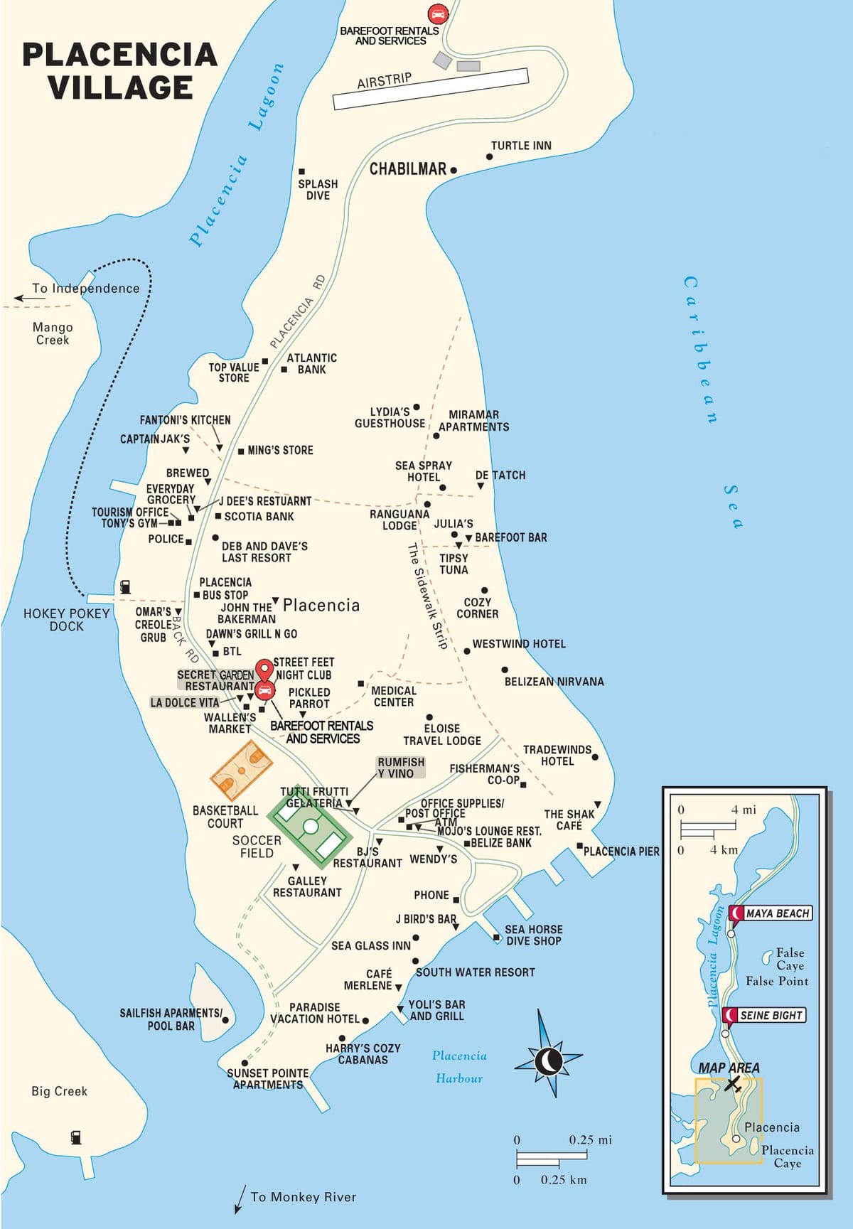карта пласенсие Белиз