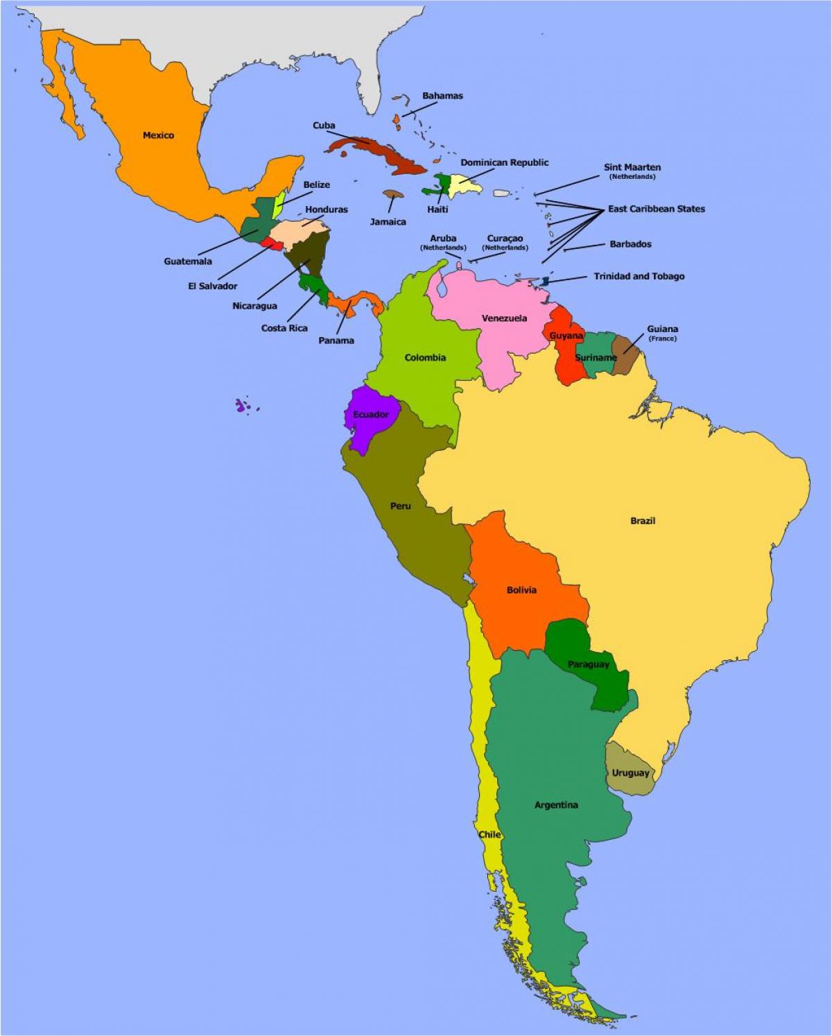 Карта На Белиз Южна Америка