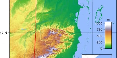 Карта на висотата на Белиз 